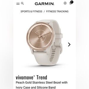 garmin white silicone strap hybrid smartwatch with rose gold bezel